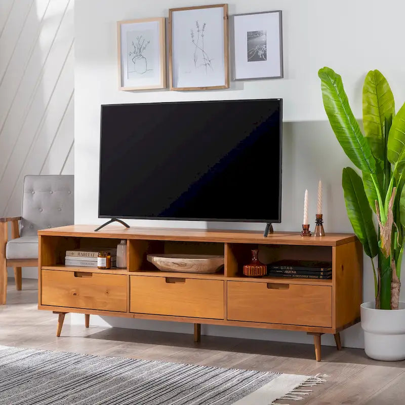 Middlebrook Alby 70-inch Mid-Century Solid Wood TV Stand