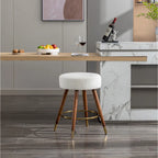 Tabouret pivotant rembourré blanc 23,88 avec structure en bois