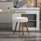 Tabouret pivotant rembourré blanc 23,88 avec structure en bois