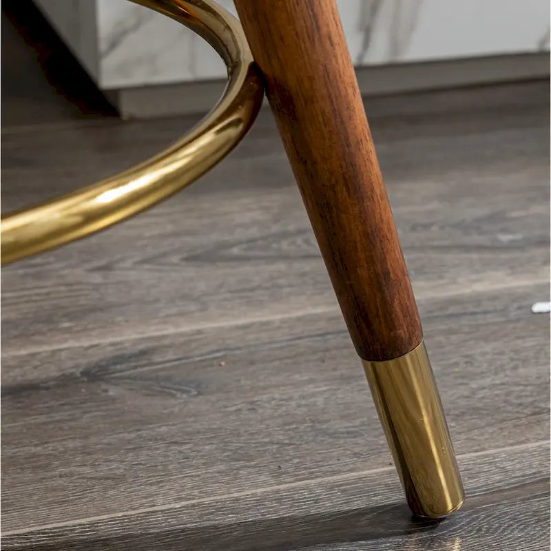 Tabouret pivotant rembourré blanc 23,88 avec structure en bois