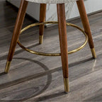 Tabouret pivotant rembourré blanc 23,88 avec structure en bois