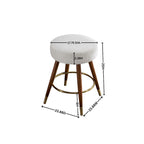Tabouret pivotant rembourré blanc 23,88 avec structure en bois