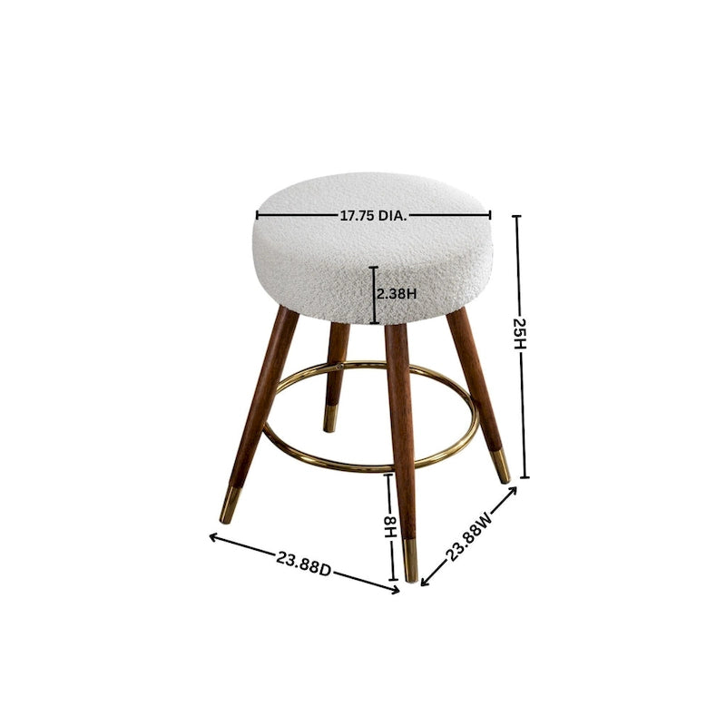 Tabouret pivotant rembourré blanc 23,88 avec structure en bois