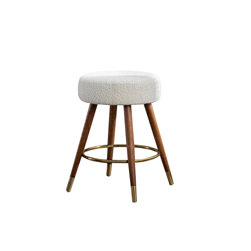Tabouret pivotant rembourré blanc 23,88 avec structure en bois