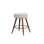 Tabouret pivotant rembourré blanc 23,88 avec structure en bois