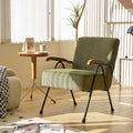 Green Modern 20   High Back Upholstered Accent Chair with Metal Legs
