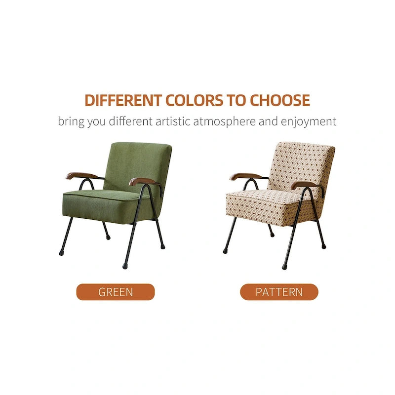 Green Modern 20 High Back Upholstered Accent Chair with Metal Legs - image 4