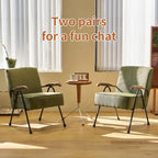 Green Modern 20   High Back Upholstered Accent Chair with Metal Legs