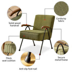 Green Modern 20   High Back Upholstered Accent Chair with Metal Legs