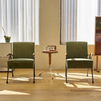 Green Modern 20   High Back Upholstered Accent Chair with Metal Legs