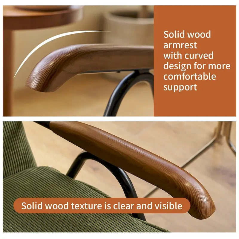 Green Modern 20   High Back Upholstered Accent Chair with Metal Legs