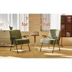 Green Modern 20   High Back Upholstered Accent Chair with Metal Legs