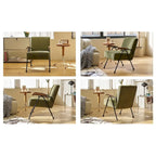 Green Modern 20   High Back Upholstered Accent Chair with Metal Legs