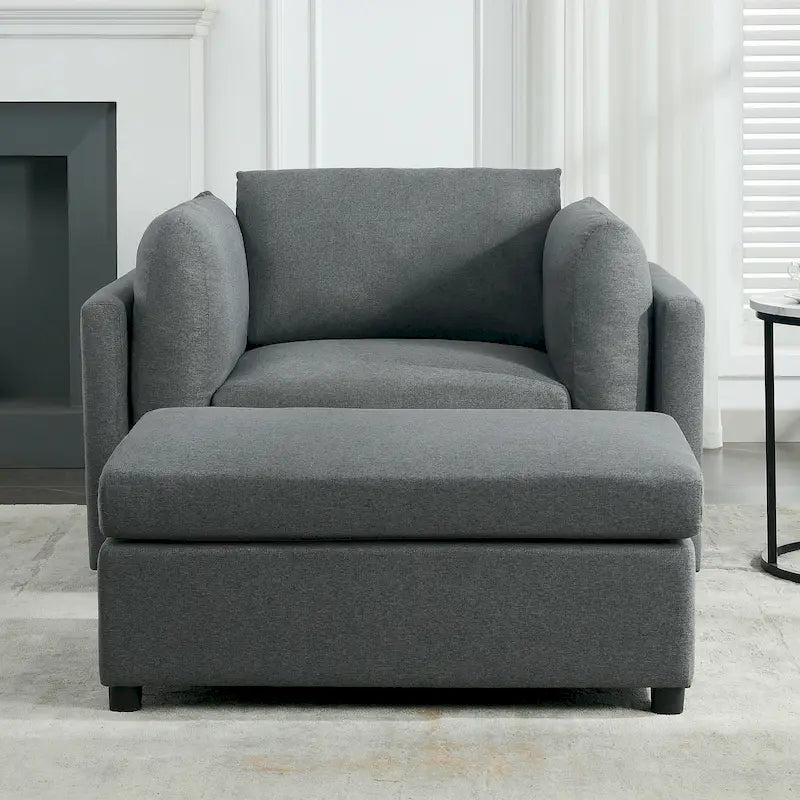 Fauteuil moderne surdimensionné avec repose-pieds