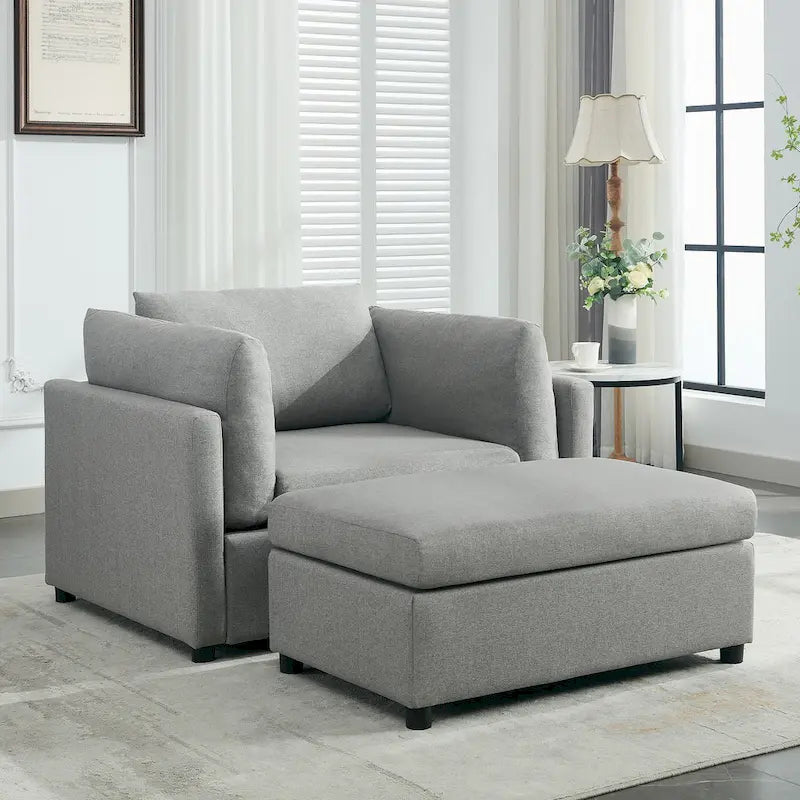 Fauteuil moderne surdimensionné avec repose-pieds