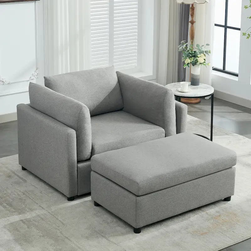 Fauteuil moderne surdimensionné avec repose-pieds