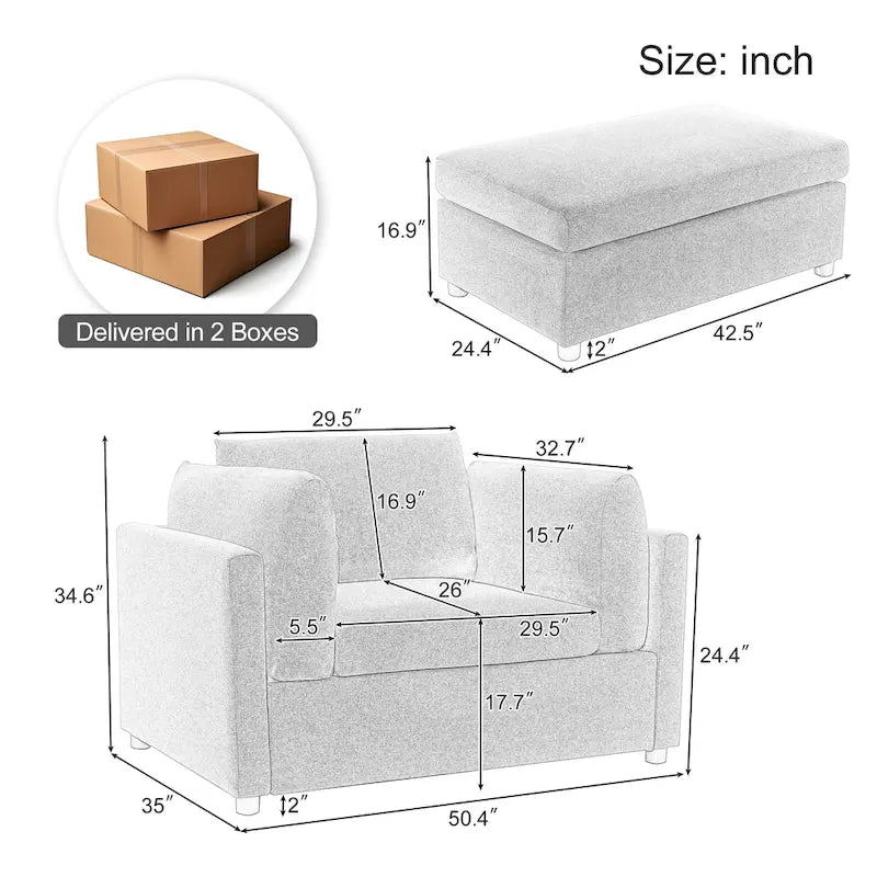 Fauteuil moderne surdimensionné avec repose-pieds
