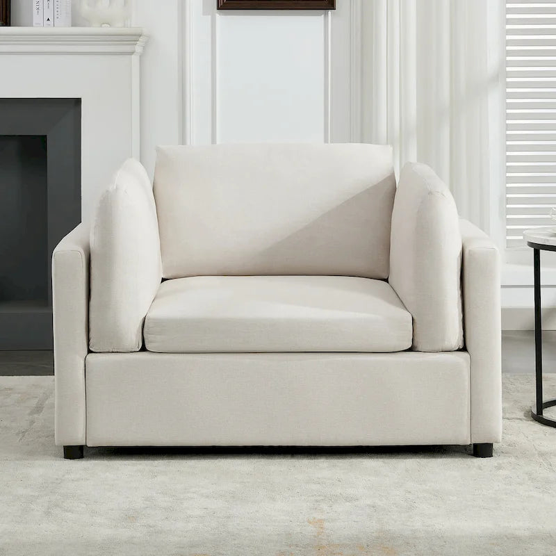 Fauteuil moderne surdimensionné avec repose-pieds