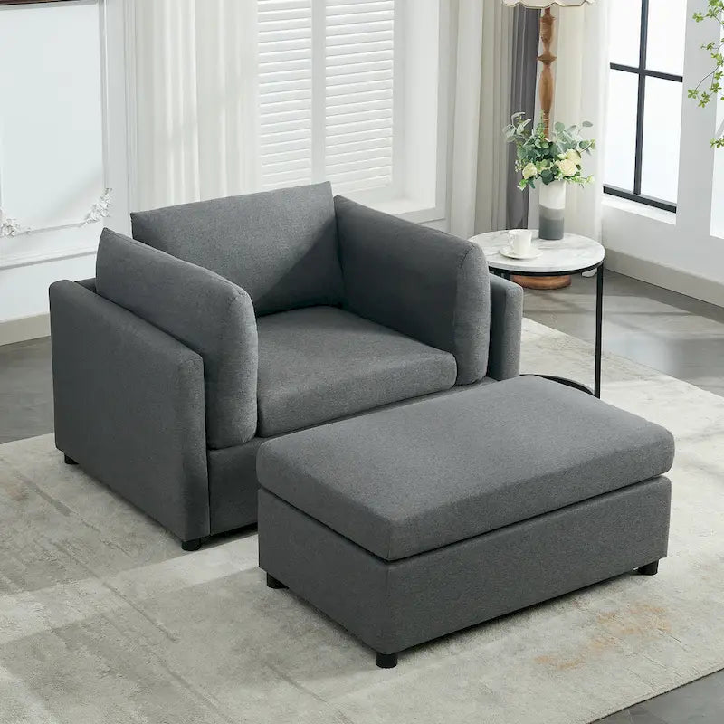 Fauteuil moderne surdimensionné avec repose-pieds