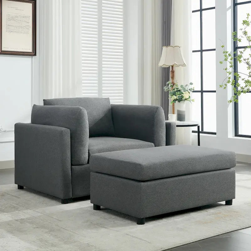 Fauteuil moderne surdimensionné avec repose-pieds