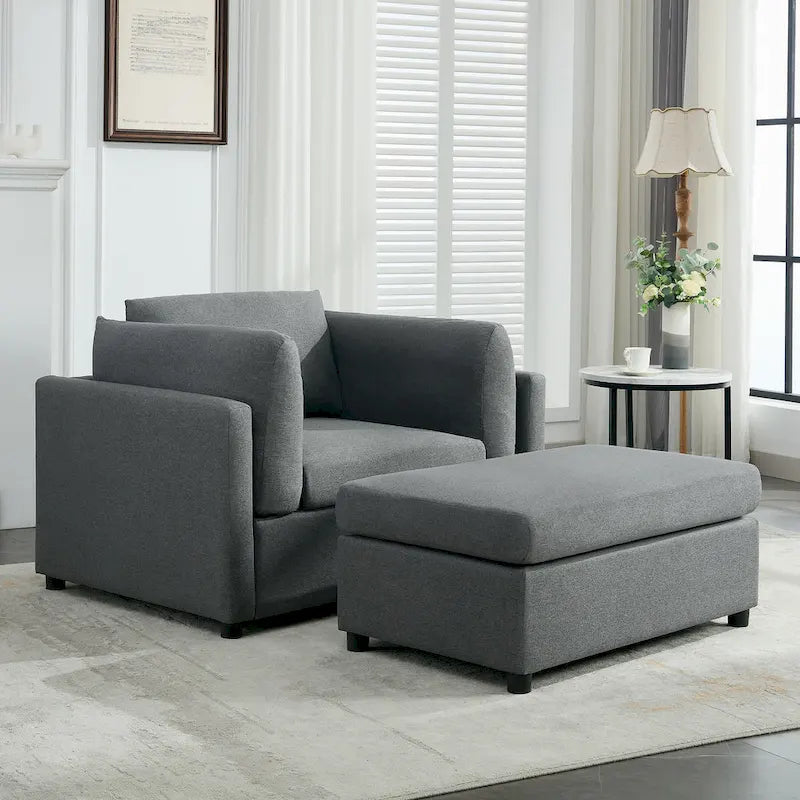 Fauteuil moderne surdimensionné avec repose-pieds