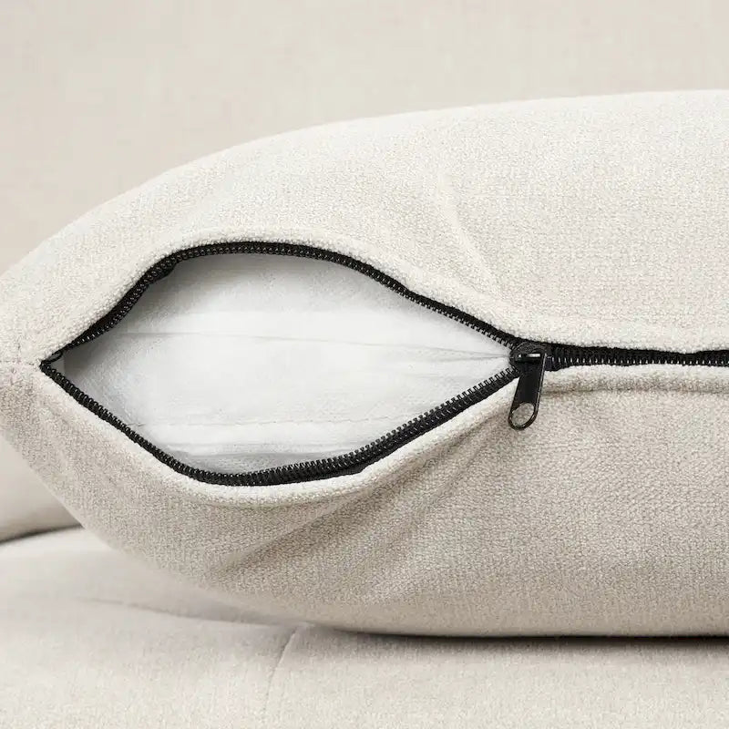 Canapé d'angle surdimensionné 117,3 cm, canapé en forme de U convertible en lit avec deux coussins décoratifs pour salon, beige