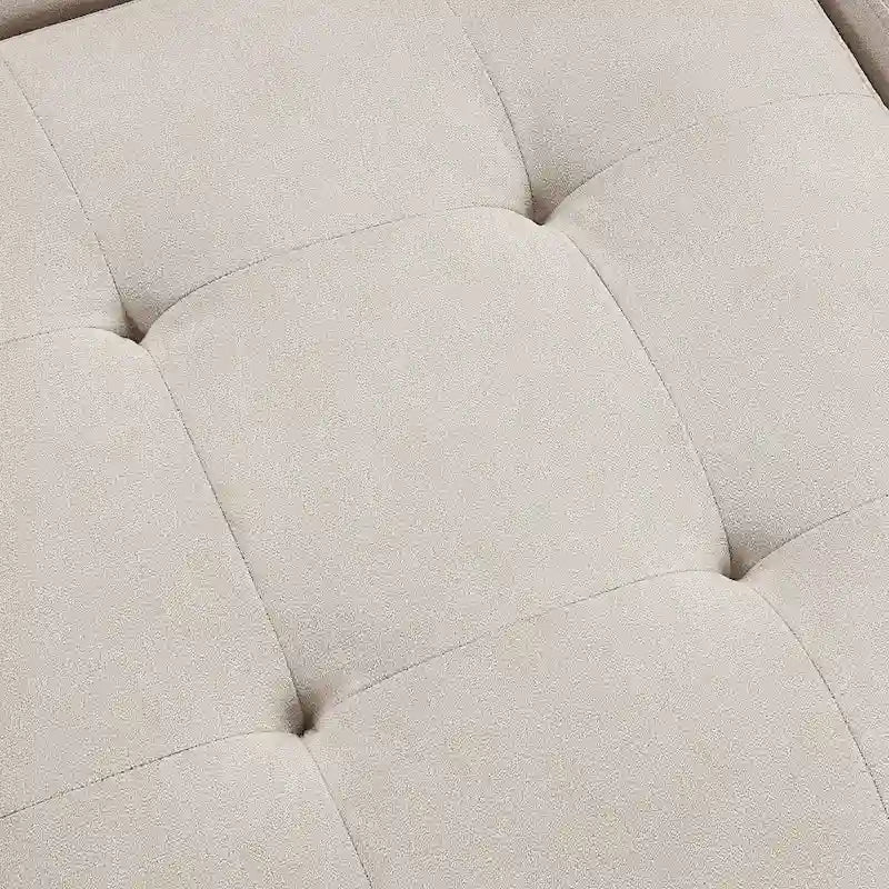 Canapé d'angle surdimensionné 117,3 cm, canapé en forme de U convertible en lit avec deux coussins décoratifs pour salon, beige