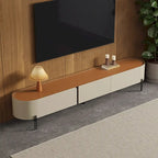 Meuble TV en cuir 86,6 cm, centre de divertissement moderne avec 3 tiroirs