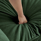 Canapé d'angle modulaire 3 pièces en chenille avec pouf