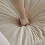 Canapé d'angle modulaire 3 pièces en chenille avec pouf