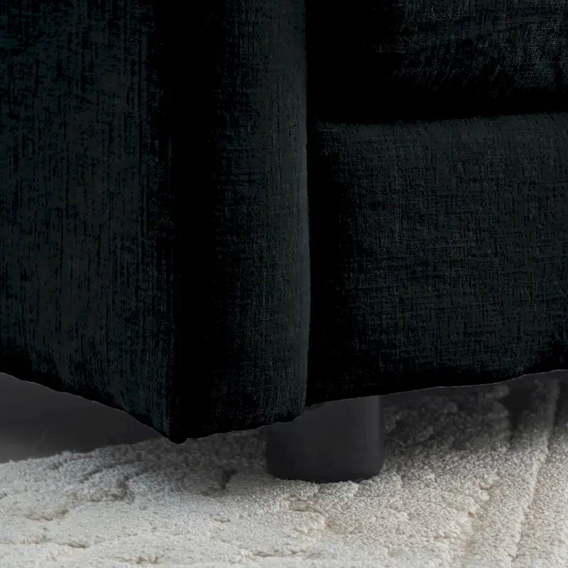Canapé d'angle modulaire 3 pièces en chenille avec pouf