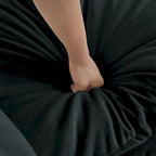 Canapé d'angle modulaire 3 pièces en chenille avec pouf