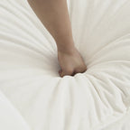 Canapé d'angle modulaire 3 pièces en chenille avec pouf