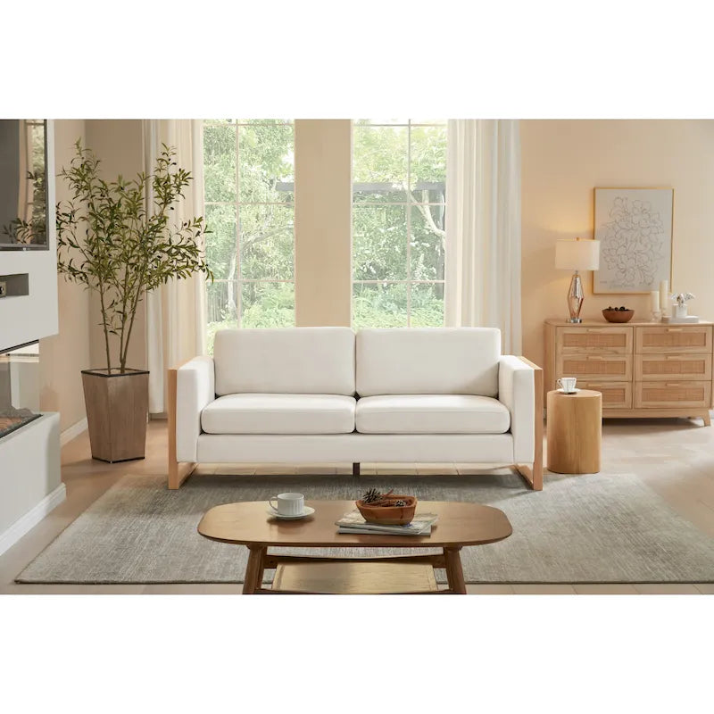Christopher Knight Home - Canapé 3 places Lily Modern 79 avec pieds en bois massif