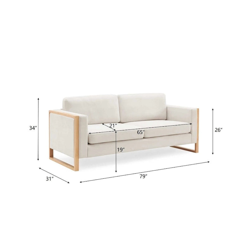 Christopher Knight Home - Canapé 3 places Lily Modern 79 avec pieds en bois massif