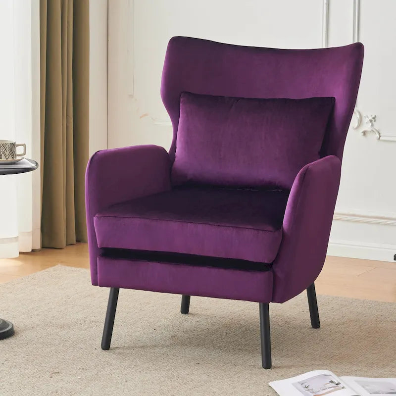Fauteuil d'appoint élégant à oreilles en velours de Christopher Knight Home