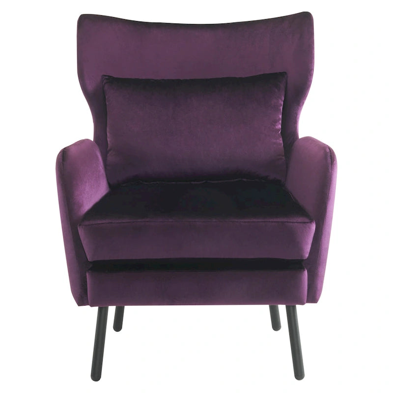 Fauteuil d'appoint élégant à oreilles en velours de Christopher Knight Home