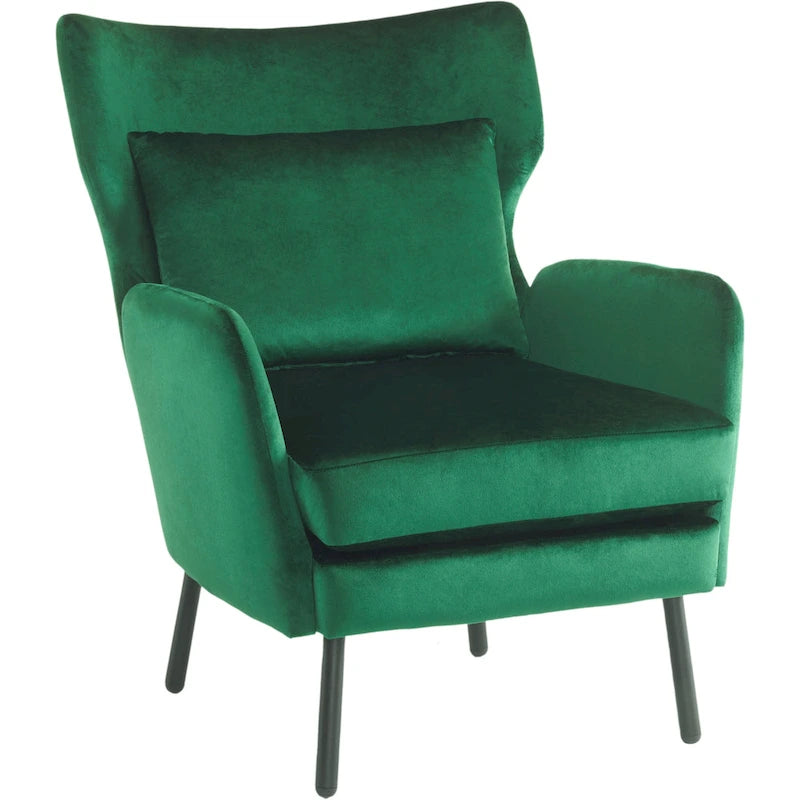 Fauteuil d'appoint élégant à oreilles en velours de Christopher Knight Home