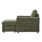 Fauteuil club classique en velours côtelé GDFStudio avec repose-pieds