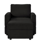 Fauteuil club classique en velours côtelé GDFStudio avec repose-pieds