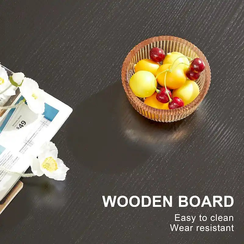 Ensemble de 3 pièces VECELO : table basse relevable avec rangement intégré et ensemble de 2 tables de chevet.