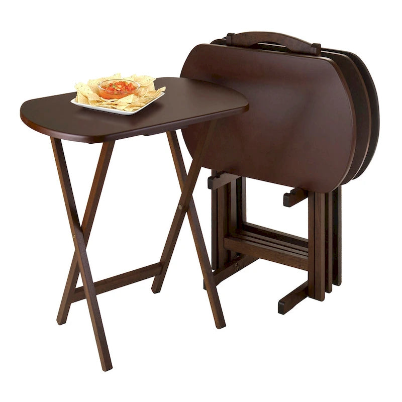 Table d'appoint pliante oblongue surdimensionnée Corbett en noyer avec rangement St