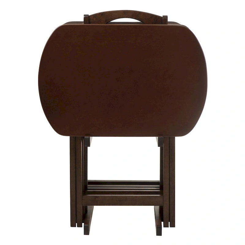 Table d'appoint pliante oblongue surdimensionnée Corbett en noyer avec rangement St