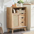 Natural Rattan Small Bathroom Cabinet, Modern Storage Cabinet