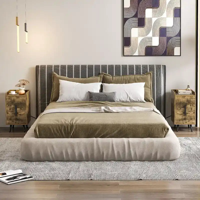 Table de chevet Costway avec station de recharge, table d'appoint pour canapé et lit