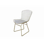 Ensemble de 2 chaises de salle à manger Hely de 58 cm (23 pouces), 4 coussins, structure en métal, couleur or