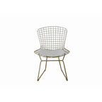 Ensemble de 2 chaises de salle à manger Hely de 58 cm (23 pouces), 4 coussins, structure en métal, couleur or