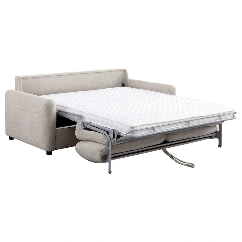 Canapé-lit Rilia avec matelas Queen Size, tissu beige, 188 cm (74 pouces)