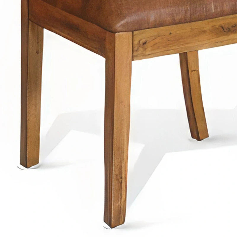 Chaise de salle à manger Marv, dossier à lattes, microfibre marron clair, macabre Mindi