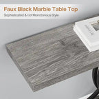 Consoles en bois de style campagnard avec piètement géométrique pour entrée